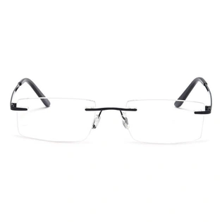 GRAVIATE by Coolwinks E12C4101 Matte Black Rimless Rectangle Eyeglasses for Men and Women