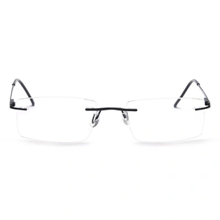 GRAVIATE by Coolwinks E12C4107 Matte Black Rimless Rectangle Eyeglasses for Men and Women