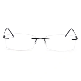 GRAVIATE by Coolwinks E12C4110 Matte Black Rimless Rectangle Eyeglasses for Men and Women