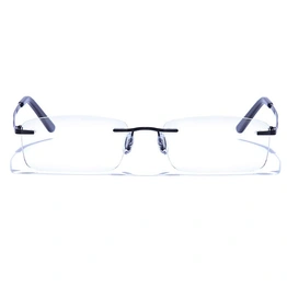 GRAVIATE by Coolwinks E12C4112 Matte Black Rimless Rectangle Eyeglasses for Men and Women