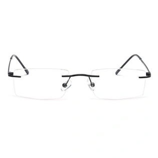 GRAVIATE by Coolwinks E12C4119 Matte Black Rimless Rectangle Eyeglasses for Men and Women