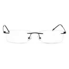 GRAVIATE by Coolwinks E12C4121 Matte Black Rimless Rectangle Eyeglasses for Men and Women