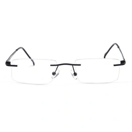 GRAVIATE by Coolwinks E12C4125 Matte Black Rimless Rectangle Eyeglasses for Men and Women