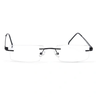 GRAVIATE by Coolwinks E12C4126 Matte Black Rimless Rectangle Eyeglasses for Men and Women