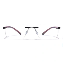 GRAVIATE by Coolwinks E12A7622 Glossy Black Rimless Retro Square Eyeglasses for Men and Women