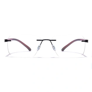 GRAVIATE by Coolwinks E12A7622 Glossy Black Rimless Retro Square Eyeglasses for Men and Women