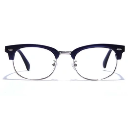 GRAVIATE by Coolwinks E20B7488 Matte Blue Full Frame Clubmaster Computer Eyeglasses for Men and Women