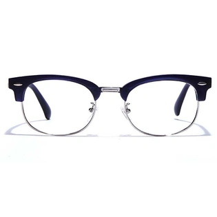 GRAVIATE by Coolwinks E20B7488 Matte Blue Full Frame Clubmaster Computer Eyeglasses for Men and Women