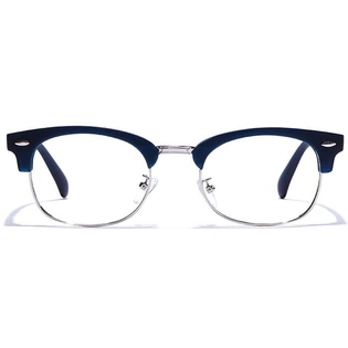 GRAVIATE by Coolwinks E20C7587 Matte Blue Full Frame Clubmaster Computer Eyeglasses for Men and Women