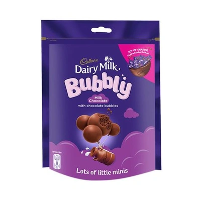 Cadbury Dairy Milk Bubbly Milk Chocolate Packet 204gms