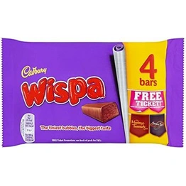 Cadbury Wispa Chocolate Bar 4 Pack, 102g