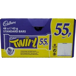 Cadbury Twirl Chocolate Case of 48 x 43 Gram Bars