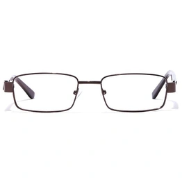 GRAVIATE by Coolwinks E15A7114 Glossy Brown Full Frame Rectangle Eyeglasses for Men and Women