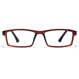 GRAVIATE by Coolwinks E15A7647 Glossy Brown Full Frame Rectangle Eyeglasses for Men and Women