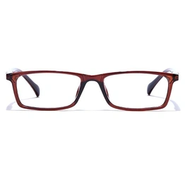 GRAVIATE by Coolwinks E15A7669 Glossy Brown Full Frame Rectangle Eyeglasses for Men and Women