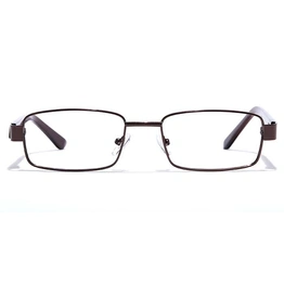 GRAVIATE by Coolwinks E15C7042 Glossy Brown Full Frame Rectangle Eyeglasses for Men and Women