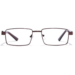 GRAVIATE by Coolwinks E15C7218 Glossy Brown Full Frame Rectangle Eyeglasses for Men and Women