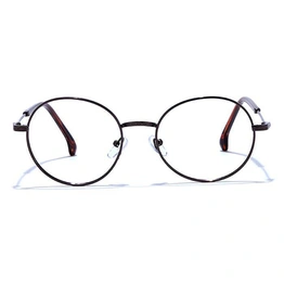 GRAVIATE by Coolwinks E15A6639 Glossy Brown Full Frame Round Eyeglasses for Men and Women