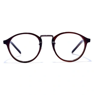 GRAVIATE by Coolwinks E15A6705 Glossy Brown Full Frame Round Eyeglasses for Men and Women