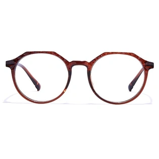 GRAVIATE by Coolwinks E15A7310 Glossy Brown Full Frame Round Eyeglasses for Men and Women