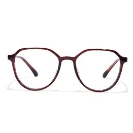 GRAVIATE by Coolwinks E15A7323 Glossy Brown Full Frame Round Eyeglasses for Men and Women