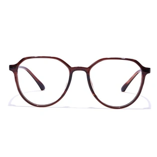 GRAVIATE by Coolwinks E15A7323 Glossy Brown Full Frame Round Eyeglasses for Men and Women