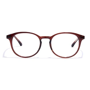 GRAVIATE by Coolwinks E15A7346 Glossy Brown Full Frame Round Eyeglasses for Men and Women