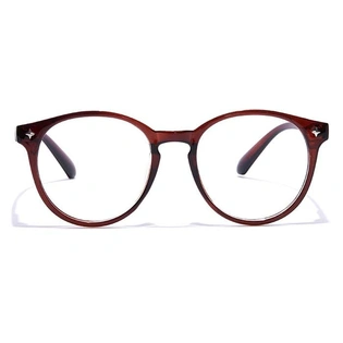 GRAVIATE by Coolwinks E15B7276 Glossy Brown Full Frame Round Eyeglasses for Men and Women