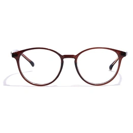 GRAVIATE by Coolwinks E15B7282 Glossy Brown Full Frame Round Eyeglasses for Men and Women