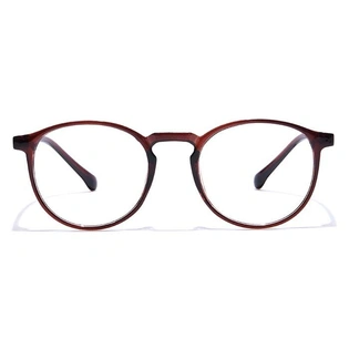 GRAVIATE by Coolwinks E15B7291 Glossy Brown Full Frame Round Eyeglasses for Men and Women