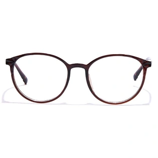 GRAVIATE by Coolwinks E15B7313 Glossy Brown Full Frame Round Eyeglasses for Men and Women