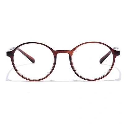 GRAVIATE by Coolwinks E15C7287 Glossy Brown Full Frame Round Eyeglasses for Men and Women