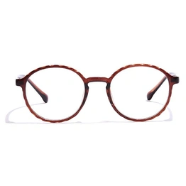 GRAVIATE by Coolwinks E15C7296 Glossy Brown Full Frame Round Eyeglasses for Men and Women