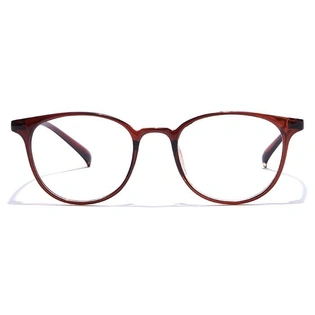 GRAVIATE by Coolwinks E15C7331 Glossy Brown Full Frame Round Eyeglasses for Men and Women