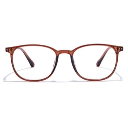 GRAVIATE by Coolwinks E15C7540 Glossy Brown Full Frame Round Eyeglasses for Men and Women