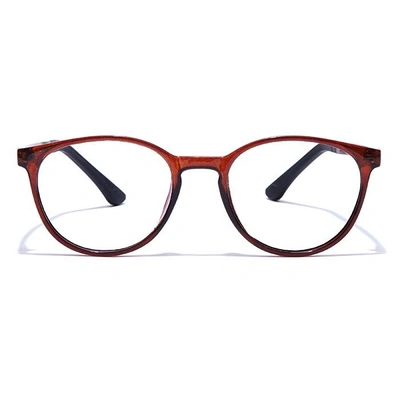 GRAVIATE by Coolwinks E15C7662 Glossy Brown Full Frame Round Eyeglasses for Men and Women