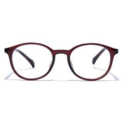 GRAVIATE by Coolwinks E15C7679 Glossy Brown Full Frame Round Eyeglasses for Men and Women