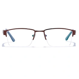 GRAVIATE by Coolwinks E15A6772 Glossy Brown Half Frame Rectangle Eyeglasses for Men and Women