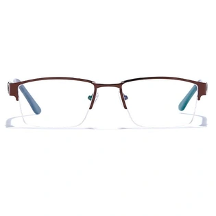 GRAVIATE by Coolwinks E15A6772 Glossy Brown Half Frame Rectangle Eyeglasses for Men and Women