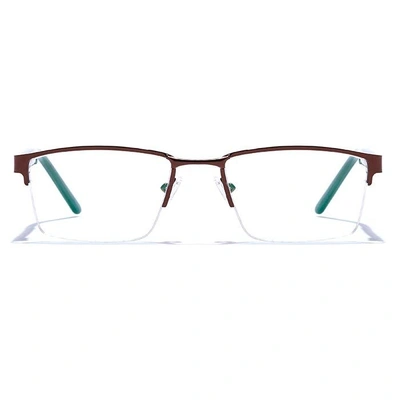 GRAVIATE by Coolwinks E15A6773 Glossy Brown Half Frame Rectangle Eyeglasses for Men and Women