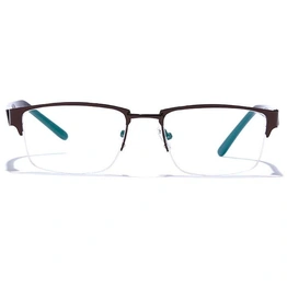 GRAVIATE by Coolwinks E15A6785 Glossy Brown Half Frame Rectangle Eyeglasses for Men and Women