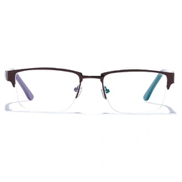 GRAVIATE by Coolwinks E15A6786 Glossy Brown Half Frame Rectangle Eyeglasses for Men and Women