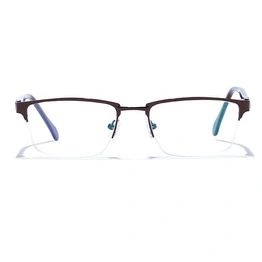 GRAVIATE by Coolwinks E15A6787 Glossy Brown Half Frame Rectangle Eyeglasses for Men and Women