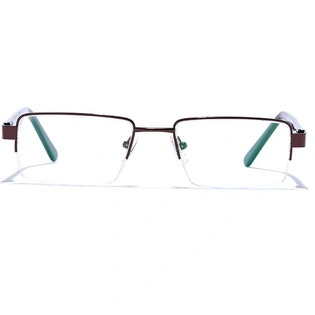 GRAVIATE by Coolwinks E15A6816 Glossy Brown Half Frame Rectangle Eyeglasses for Men and Women