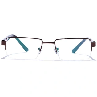 GRAVIATE by Coolwinks E15A6821 Glossy Brown Half Frame Rectangle Eyeglasses for Men and Women