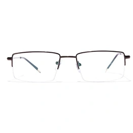 GRAVIATE by Coolwinks E15A7022 Glossy Brown Half Frame Rectangle Eyeglasses for Men and Women