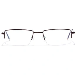 GRAVIATE by Coolwinks E15A7034 Glossy Brown Half Frame Rectangle Eyeglasses for Men and Women