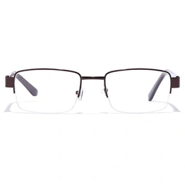 GRAVIATE by Coolwinks E15A7043 Glossy Brown Half Frame Rectangle Eyeglasses for Men and Women