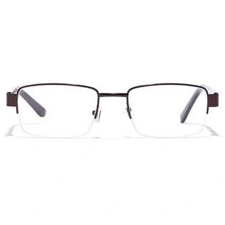 GRAVIATE by Coolwinks E15A7043 Glossy Brown Half Frame Rectangle Eyeglasses for Men and Women