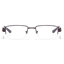 GRAVIATE by Coolwinks E15A7044 Glossy Brown Half Frame Rectangle Eyeglasses for Men and Women